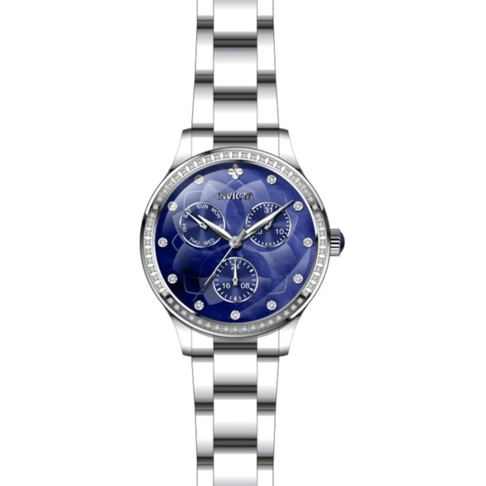 Invicta Women's Blue Wildflower Quartz Watch, Silver, 29091